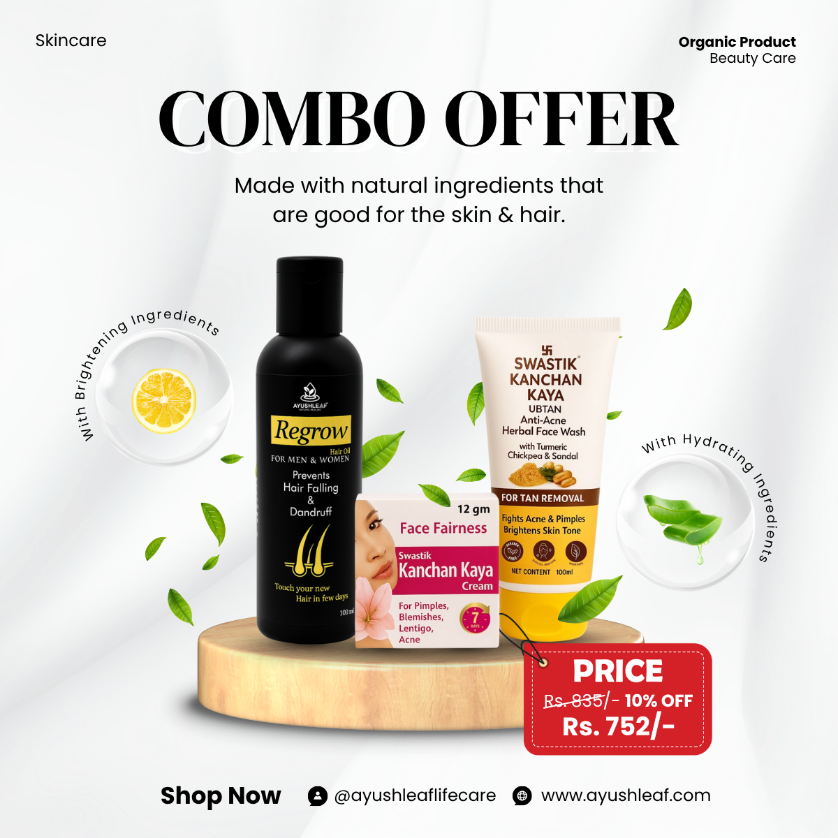 Face cream & Face wash + Regrow hair oil